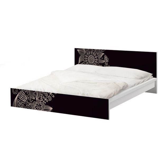 Möbelfolie für IKEA Malm Bett niedrig 180x200cm - Klebefolie Lovely Floral Background