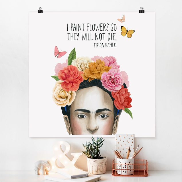 Poster mit Blumen Fridas Gedanken - Blumen