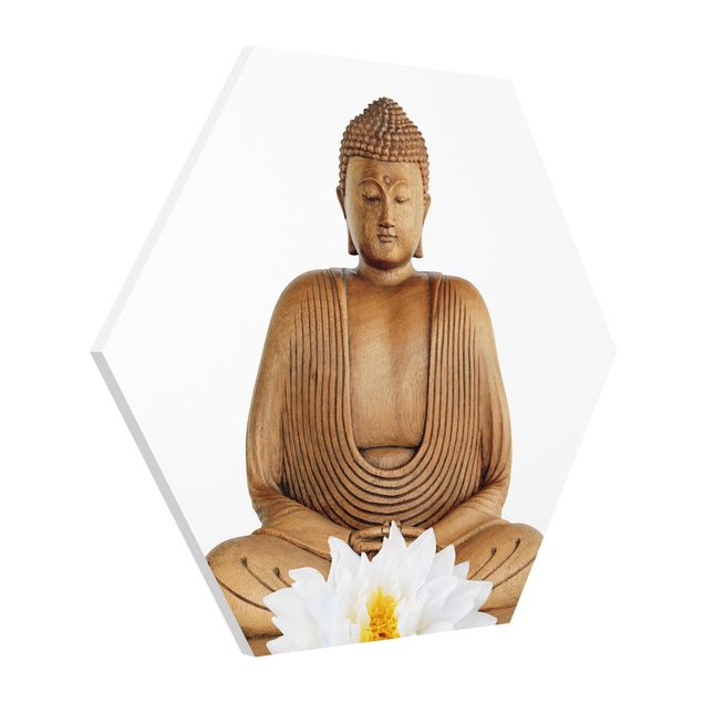 Wandbilder Spirituell Lotus Holz Buddha