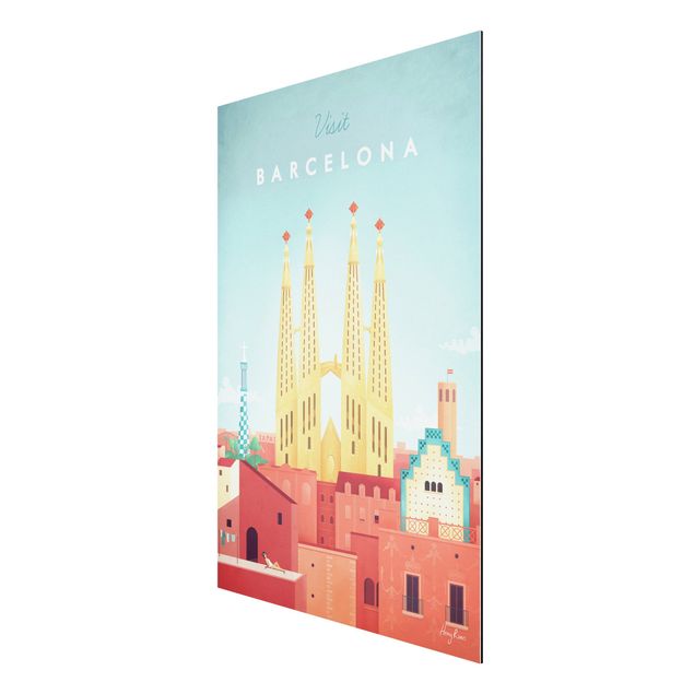 Wandbilder Kunstdrucke Reiseposter - Barcelona