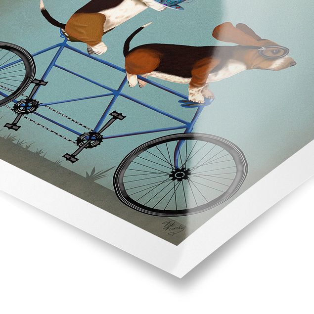 Tiere Poster Radtour - Bassets Tandem