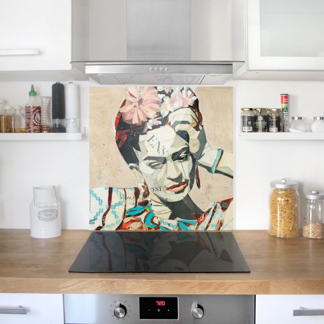 Küchenspiegel Glas Frida Kahlo - Collage No.1