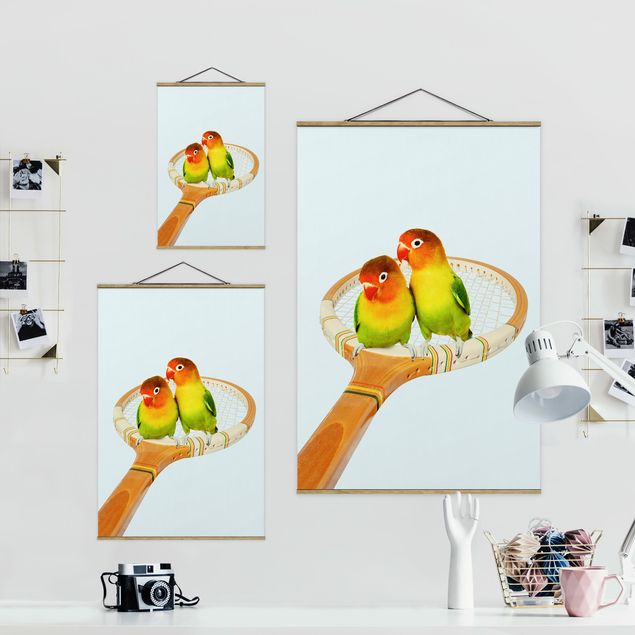 Wandbilder Türkis Tennis mit Vögeln