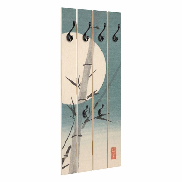 Wandgarderoben Japanische Zeichnung Bambus und Mond