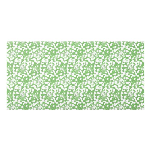 Spritzschutz Glas - Natürliches Muster Pusteblume mit Punkten vor Grün - Querformat 2:1