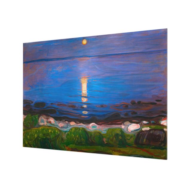 Glasrückwand Küche Edvard Munch - Sommernacht am Meeresstrand