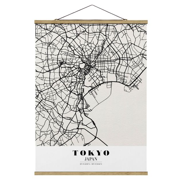 Wandbilder Weltkarten Stadtplan Tokyo - Klassik