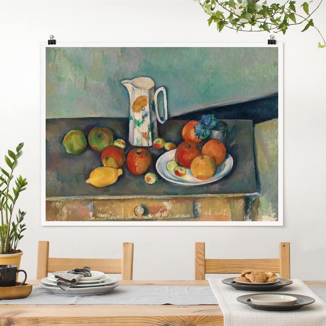 Wanddeko Küche Paul Cézanne - Stillleben Milchkrug