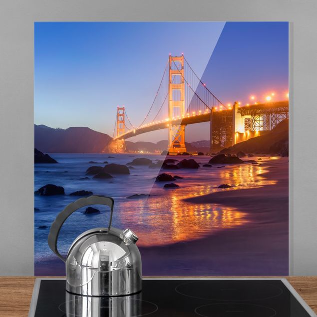 Küchen Deko Golden Gate Bridge am Abend