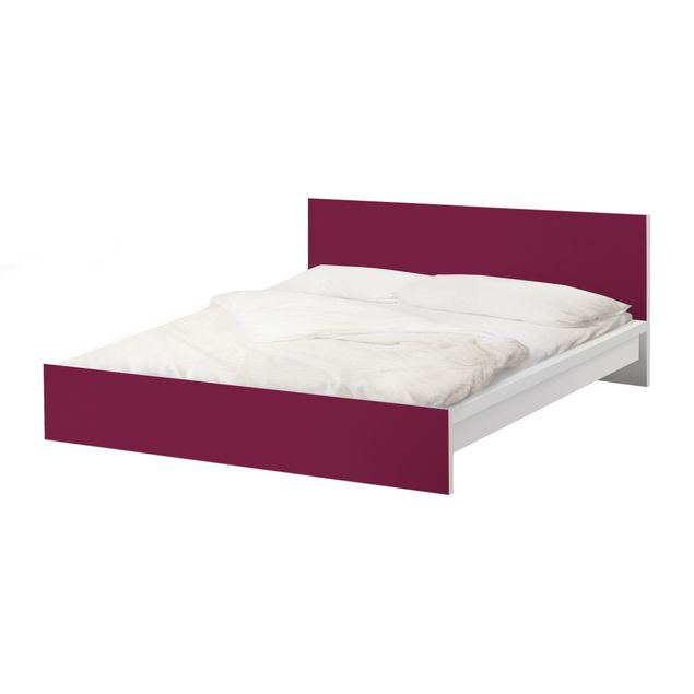 Möbelfolie für IKEA Malm Bett niedrig 180x200cm - Klebefolie Colour Wine Red