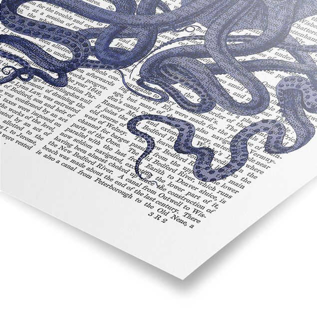 Wandbilder Blau Tierlektüre - Oktopus
