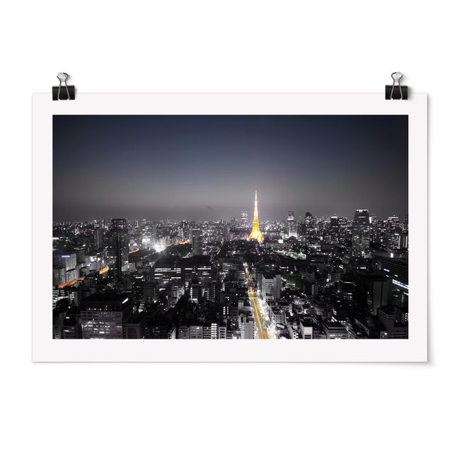 Poster schwarz-weiß Fotografie Tokio