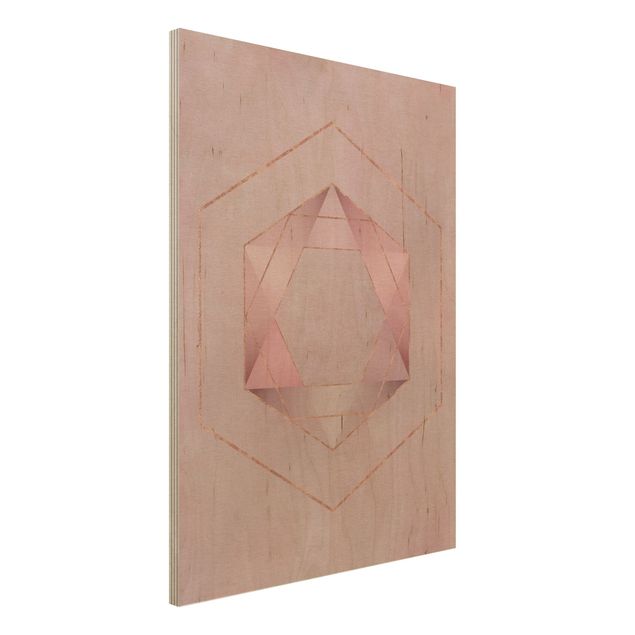 Küche Dekoration Geometrie in Rosa und Gold I