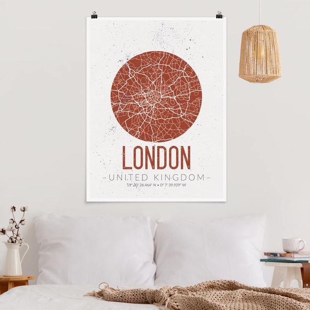 Küche Dekoration Stadtplan London - Retro
