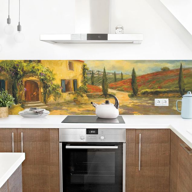 Küchenspiegel Glas Italienische Landschaft - Toskana