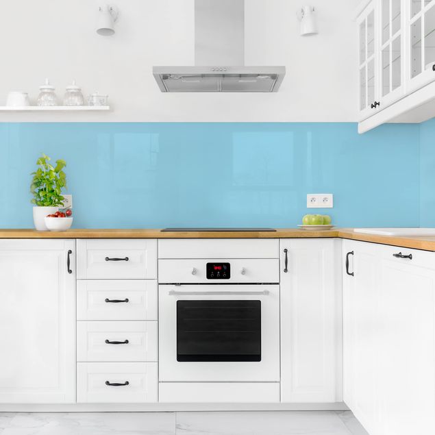 Küchenrückwand Folie einfarbig Pastellblau