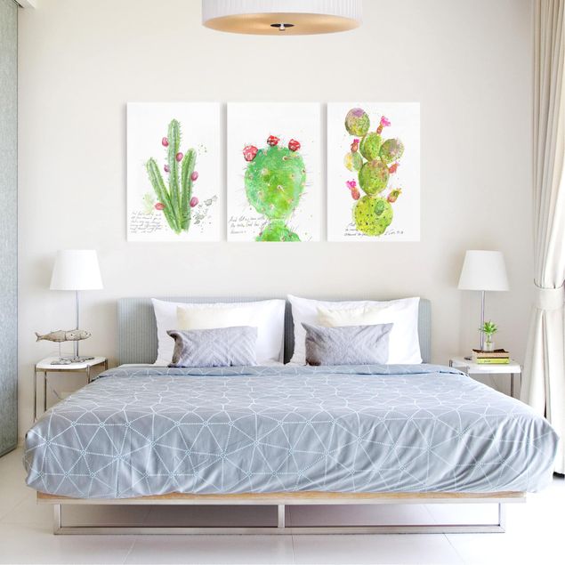 Wandbilder Floral Kaktus mit Bibelvers Set I
