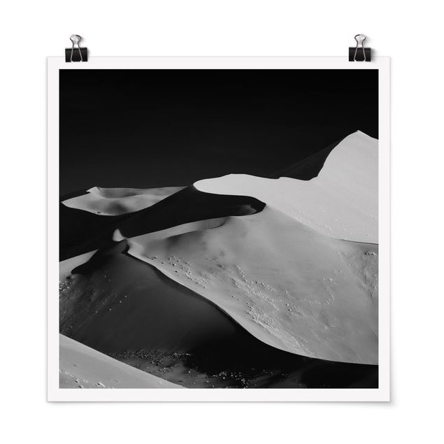 Poster schwarz-weiß Fotografie Wüste - Abstrakte Dünen