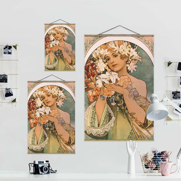Wandbilder Kunstdrucke Alfons Mucha - Blume