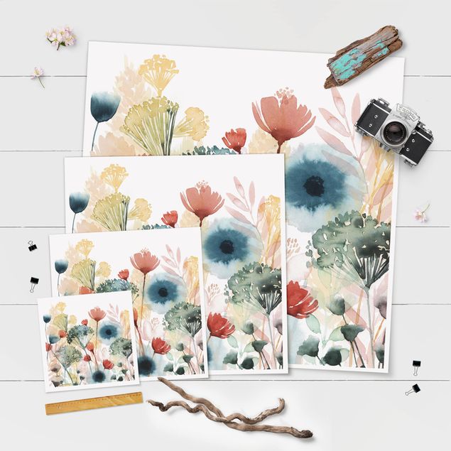 Poster - Wildblumen im Sommer I - Quadrat 1:1