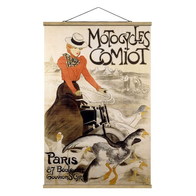 Wandbilder Kunstdrucke Théophile-Alexandre Steinlen - Werbeplakat für Motorcycles Comiot
