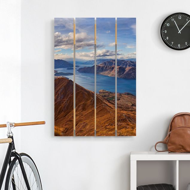 Holzbilder Landschaften Roys Peak in Neuseeland