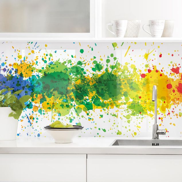 Wanddeko Küche Rainbow Splatter I