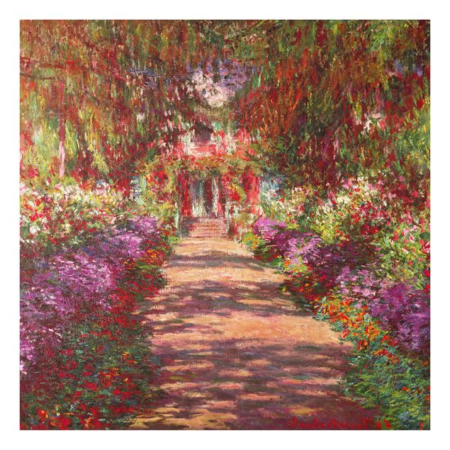 Glasrückwand Küche Blumen Claude Monet - Weg in Monets Garten in Giverny