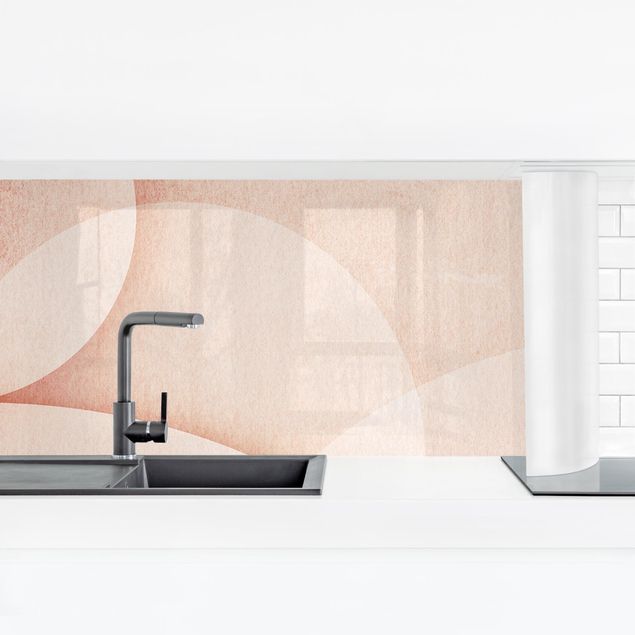 Küchenrückwand selbstklebend Abstrakte Grafik in Pfirsich