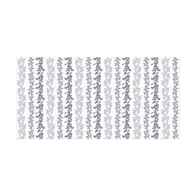 Teppich modern Blatt Silhouetten mit Streifen