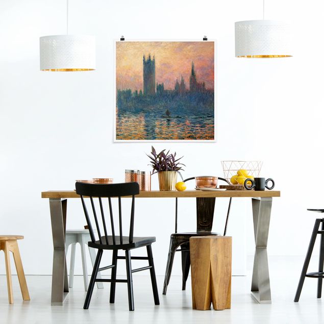 Küchen Deko Claude Monet - London Sonnenuntergang