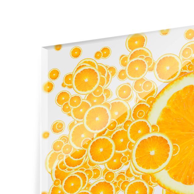 Spritzschutz Glas - Retro Orange Pattern - Querformat - 3:2
