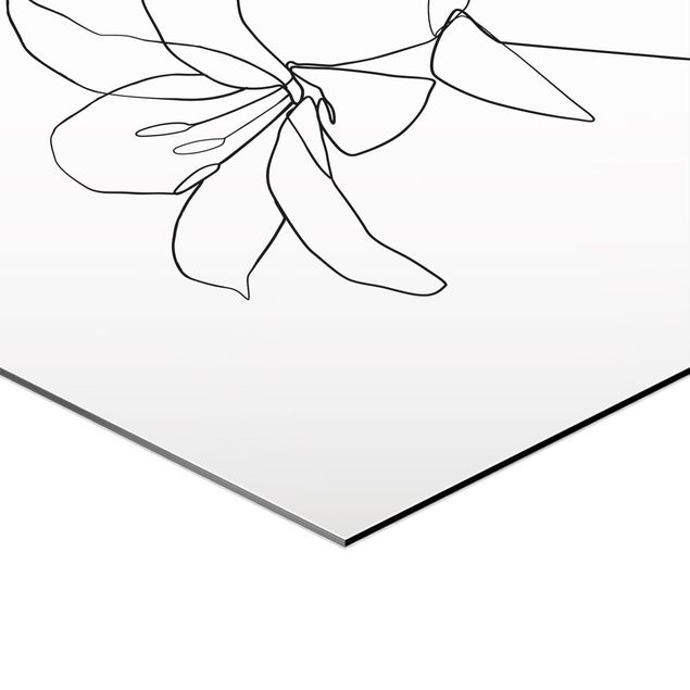 Wandbilder Schwarz-Weiß Line Art Blüten Schwarz Weiß Set
