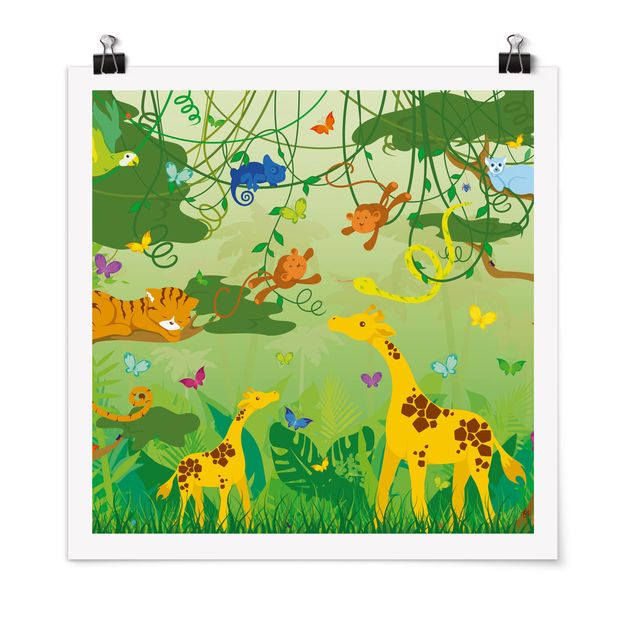 Wandbilder Giraffen No.IS87 Dschungelspiel
