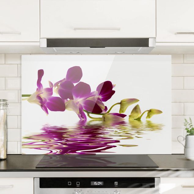 Wanddeko Küche Pink Orchid Waters