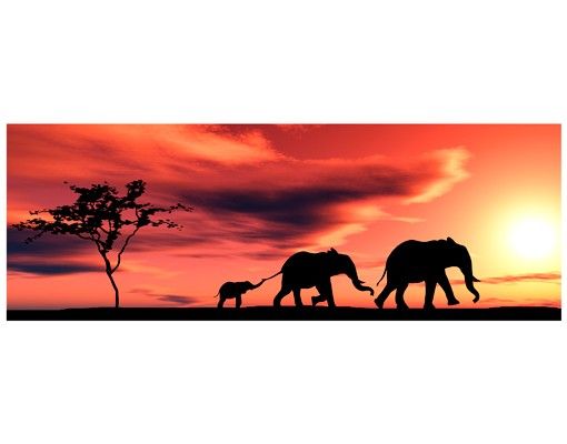 Fenstersticker Tiere Savannah Elefant Family