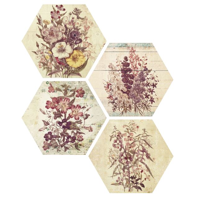 Wandbilder Sprüche Vintage Blumen Sammlung