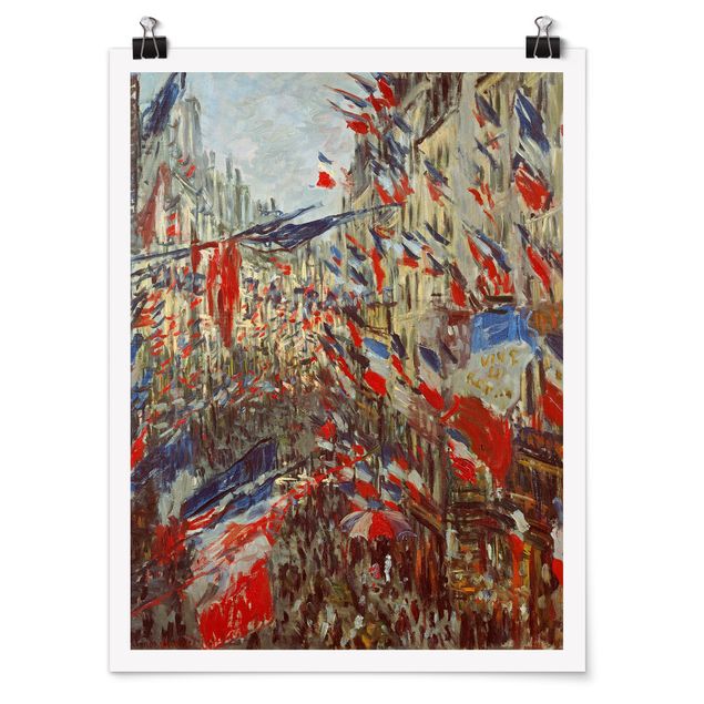 Kunstdrucke Poster Claude Monet - Straße im Flaggenschmuck