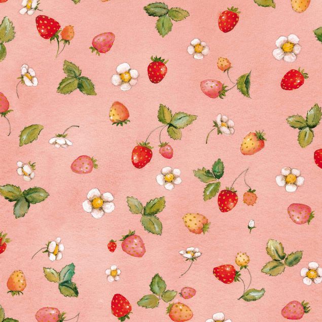 selbstklebende Klebefolie Erdbeerinchen Erdbeerfee - Erdbeerblüten