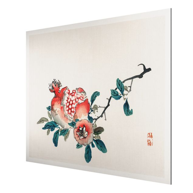 Wandbilder Floral Asiatische Vintage Zeichnung Granatapfel