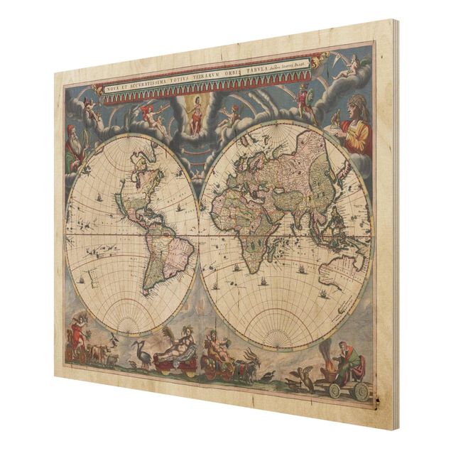 schöne Bilder Historische Weltkarte Nova et Accuratissima von 1664