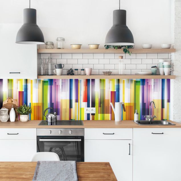 Spritzschutz Küche Glas Rainbow Cubes II