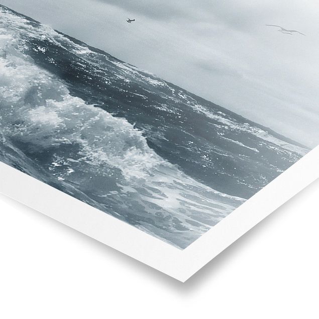 Poster schwarz-weiß Fotografie No.YK6 Lebendige Nordsee