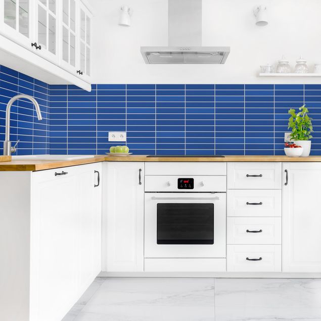 Küchenrückwände Fliesenoptik Metro Fliesen - Blau