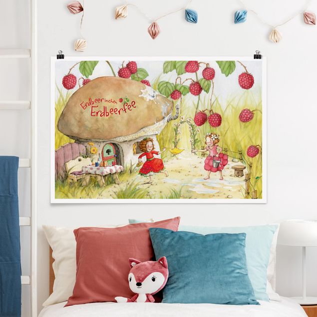 Deko Kinderzimmer Erdbeerinchen Erdbeerfee - Unter dem Himbeerstrauch