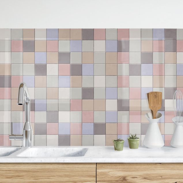 Wanddeko Küche Mosaik Fliesen - Shabby Bunt
