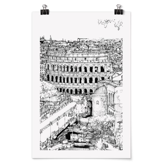 Wandbilder Architektur & Skyline Stadtstudie - Rom
