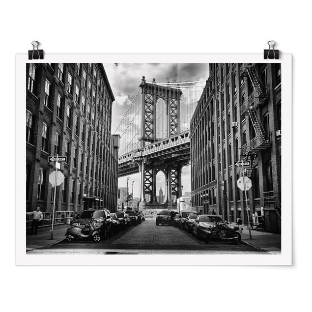 Poster Skyline Manhattan Bridge in America
