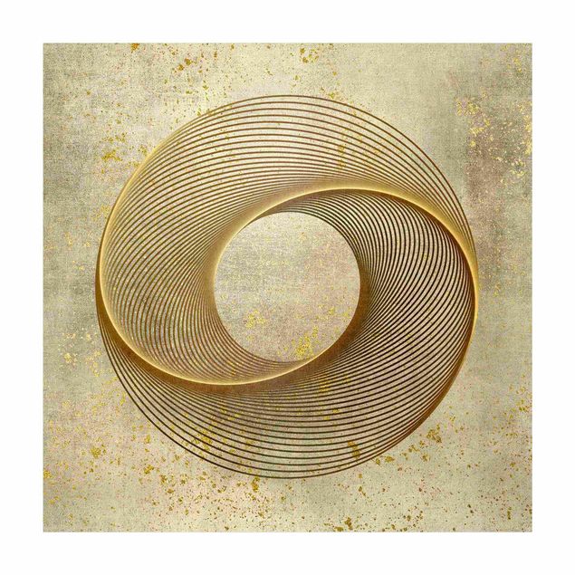 Goldener Teppich Line Art Kreisspirale Gold