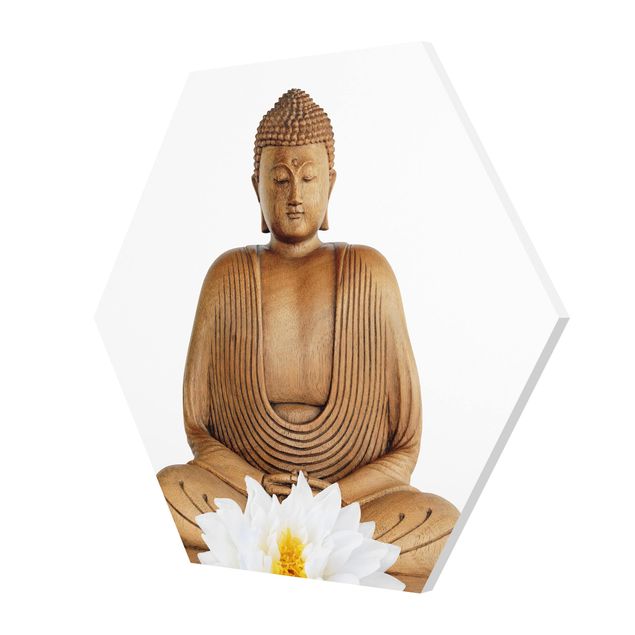 schöne Bilder Lotus Holz Buddha